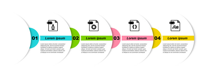 Set line eps file document raw css and otf vector