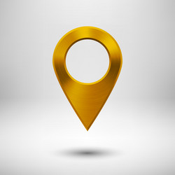 technology pointer button with gold metal texture vector image