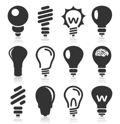 Light bulbs bulb icon set Royalty Free Vector Image