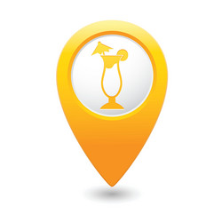 Cocktail Map Pointer Icon vector