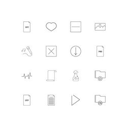 files and folders sign simple linear icons set vector