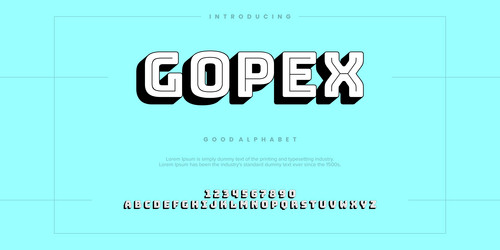 gopex futuristic minimalist display font design vector image
