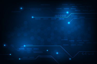 hi tech line circuit technology with hexagones vector image