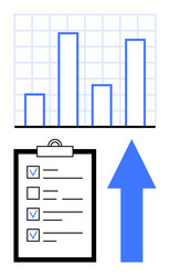 progress evaluation with bar chart checklist vector image