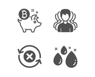 Reject refresh group and bitcoin coin icons vector