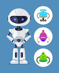 Robot standing calmly set vector