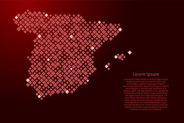Spain map from red pattern rhombuses different vector