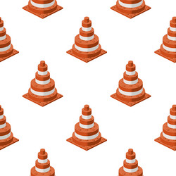 Traffic cone pattern in isometry on a white vector