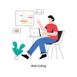 web coding flat style design vector image