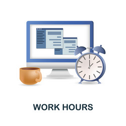 Work hours icon 3d from project development vector