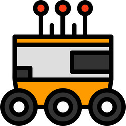 autonomous delivery robot line filled style icon vector image