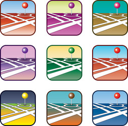 City Map with GPS Navigation vector image