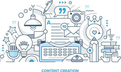 content creation line vector