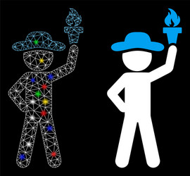 flare mesh network gentleman with freedom torch vector image