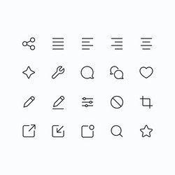 Thin Outline Icons - Web & Mobile vector image