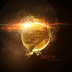 3d illuminated distorted sphere vector image