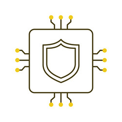 ai shield for data and cyber security icon design vector image