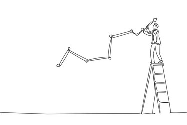 Continuous Line Business Growth vector image