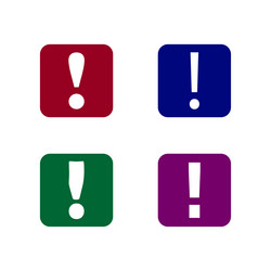 exclamation mark in different colored square eps vector image