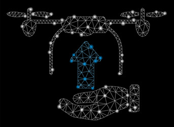 flare mesh 2d send drone hand with flash spots vector image