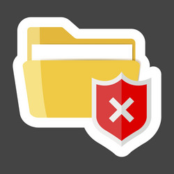 folder icon and red shield notification vector image