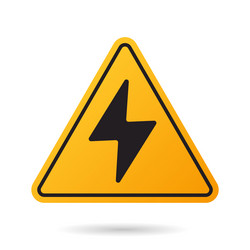 high voltage icon bolt warning triangular yellow vector