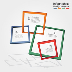 Infographic report template with frames and icons vector