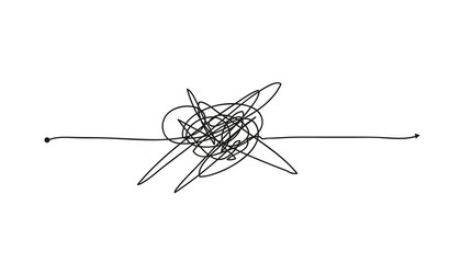 Confused process chaos line symbol finding a way Vector Image