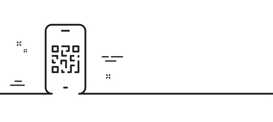 Qr code line icon scan barcode sign vector