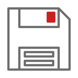 retro floppy disk save icon in outline design vector image