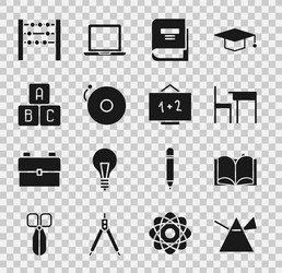 set light rays in prism open book school table vector image