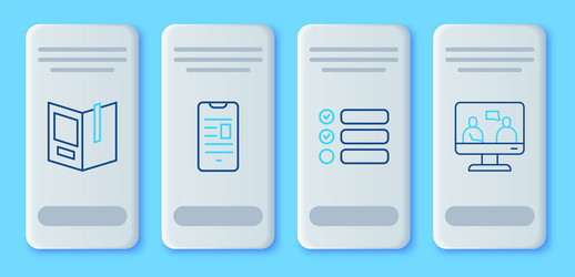 set line online book on mobile task list open vector image