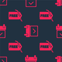 Set price tag with free and calendar check vector