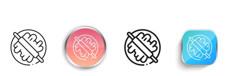 dough icon thin linear regular and button style vector image