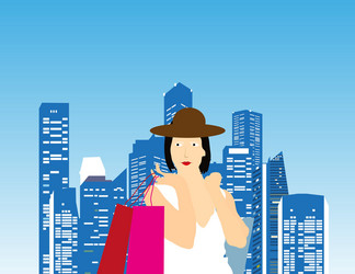 shopping lady vector