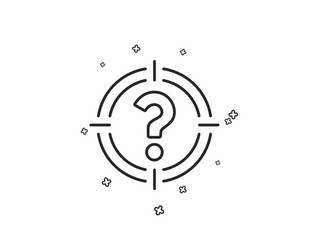 Target with question mark line icon vector