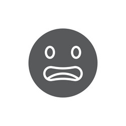 Vecteur Stock Cartoon face vector icon, frightened worry emoji