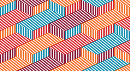 3d dimensional lined cubes seamless pattern vector image