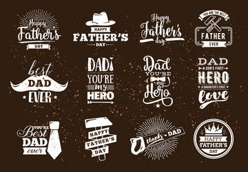 Father's Day Typography Set Vector Image