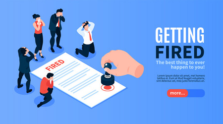 getting fired horizontal banner vector