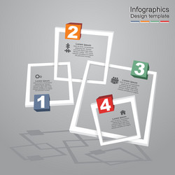 Infographic report template with frames and icons vector