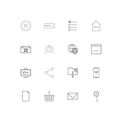 internet technologies simple linear icons set vector image