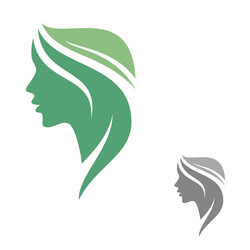 nature and simple woman face combination logo Vector Image