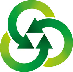 Recycle symbol with three arrows in triangular vector