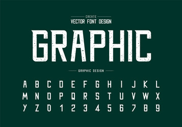 texture font and alphabet rough modern typeface vector