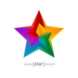 Abstract impossible colorful star design element vector