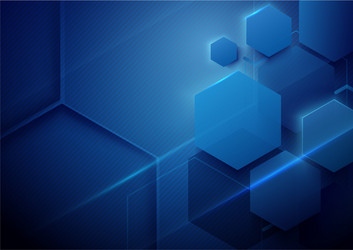 Abstract Tech Background - Hexagon & Blue vector image