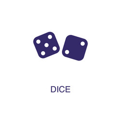 Dice element in flat simple style on white vector