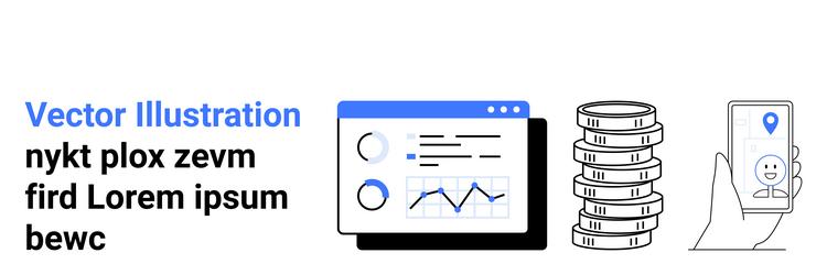 financial technology interface with analytics vector image
