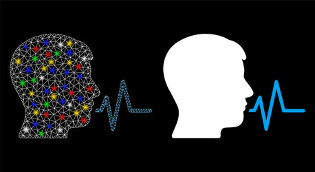 flare mesh 2d person speech signal icon with vector image